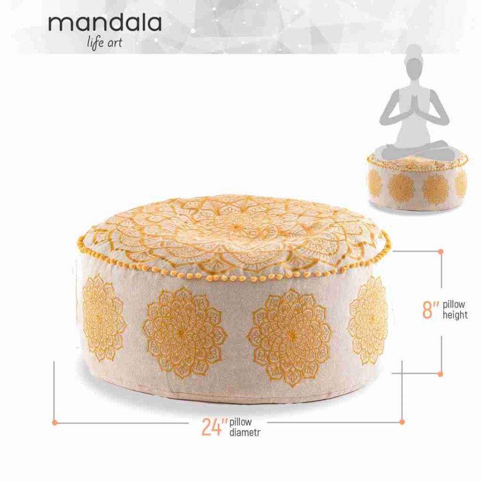 gold mandala pouf 2
