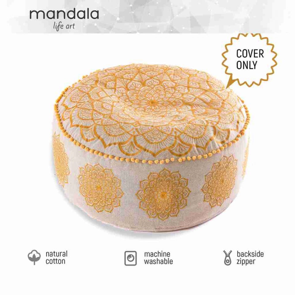 gold mandala pouf 3