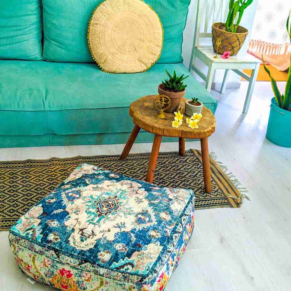 Bohemian Decor Floor Cushion Pouf Carpet Floor Pillow Boho Chic Large Living Room Bedroom chidren room 1