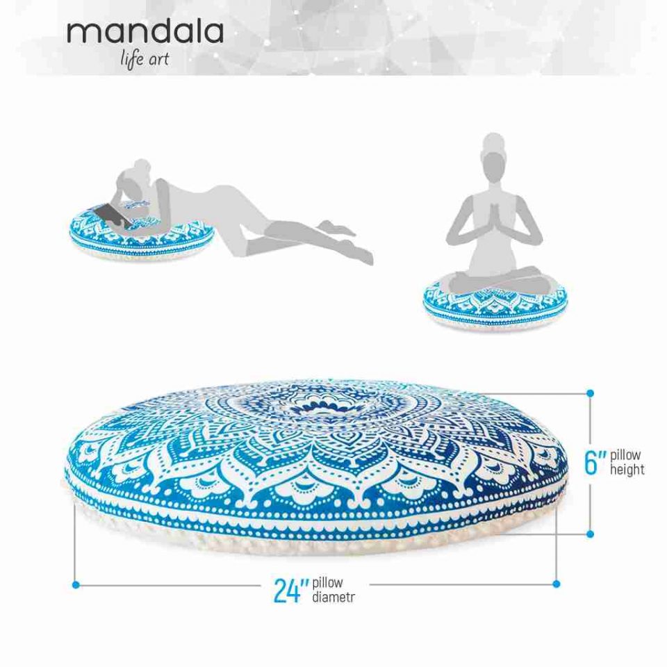 blue mandala floor pillow 1