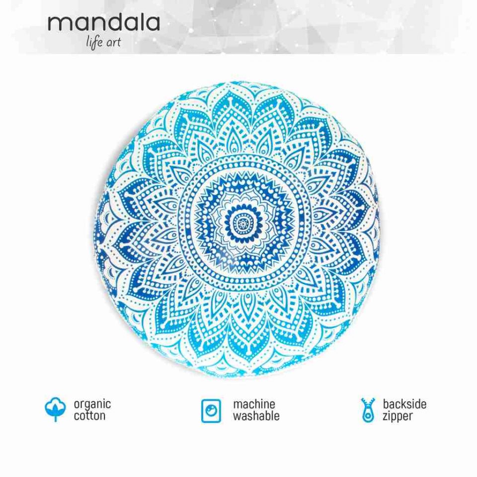 blue mandala floor pillow 2