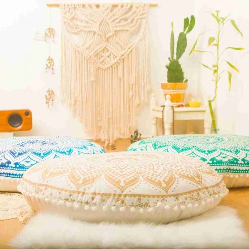 bohemian floor pillow mandala round cushion pouf 9