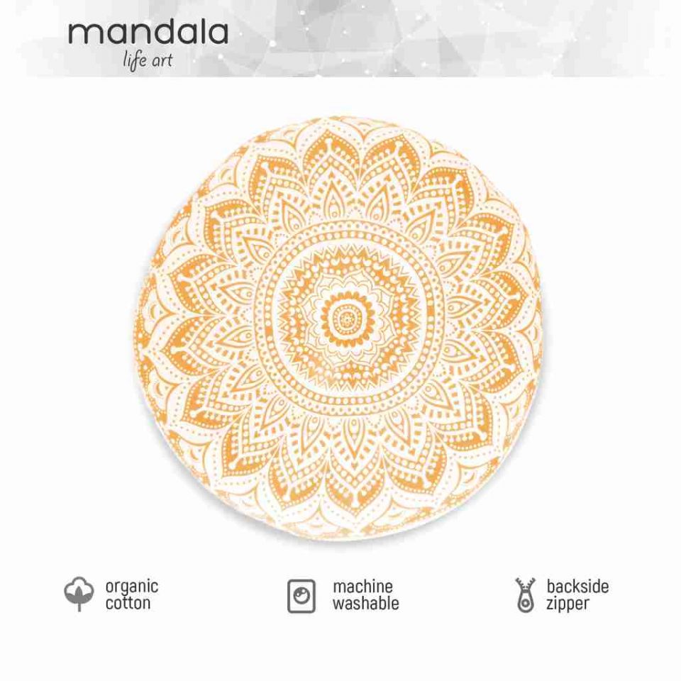gold mandala floor pillow 1